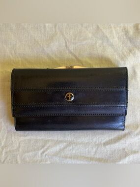 Divinity Trifold Black Leather Wallet Checkbook Cards Coin Cross
